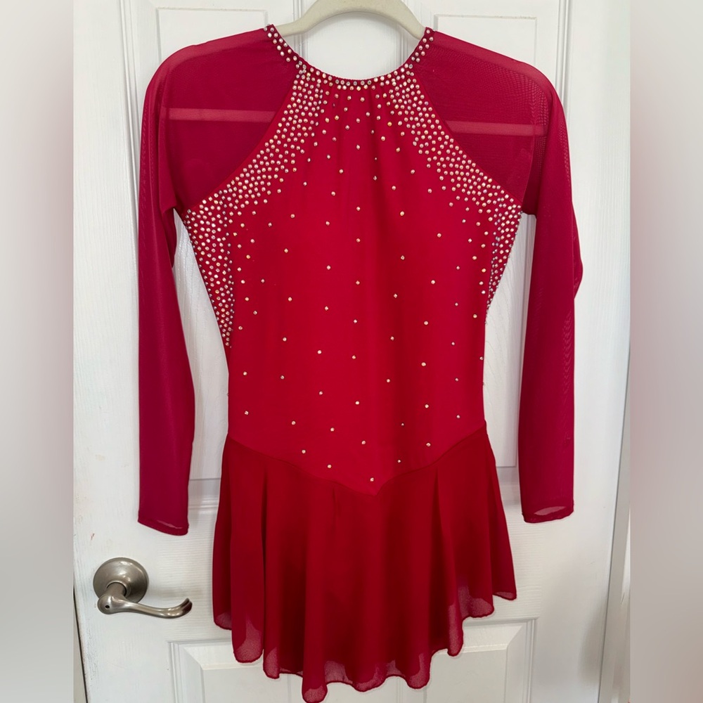 Ladies figure skating dress size L with crystal embellishments